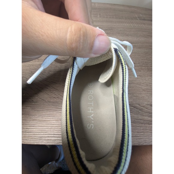 Rothys White Knit Lace-Up Sneakers Eco-Friendly Casual Shoes Women's 10 - Picture 12 of 12